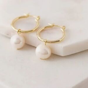 Lovers Tempo Andie Pearl Hoop Earrings
